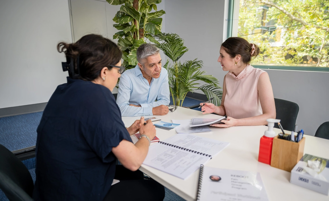 Three doctors having a discussion